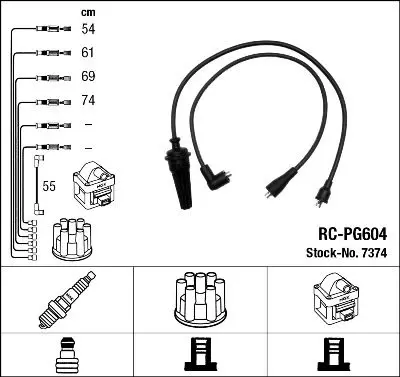 Handler.Part Ignition cable kit NGK 7374 1