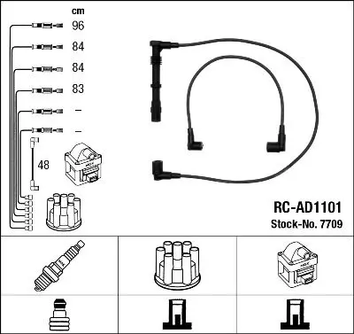 Handler.Part Ignition cable kit NGK 7709 1