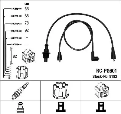 Handler.Part Ignition cable kit NGK 8182 1