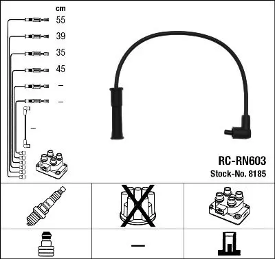 Handler.Part Ignition cable kit NGK 8185 1