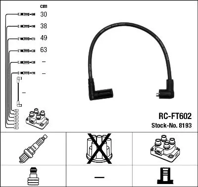 Handler.Part Ignition cable kit NGK 8193 1