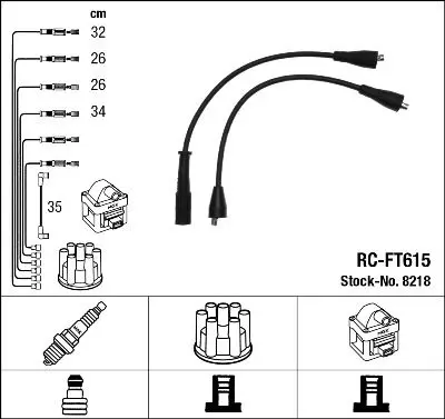 Handler.Part Ignition cable kit NGK 8218 1