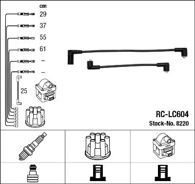 Handler.Part Ignition cable kit NGK 8220 1