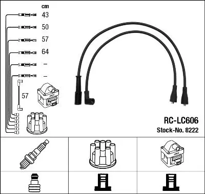 Handler.Part Ignition cable kit NGK 8222 1