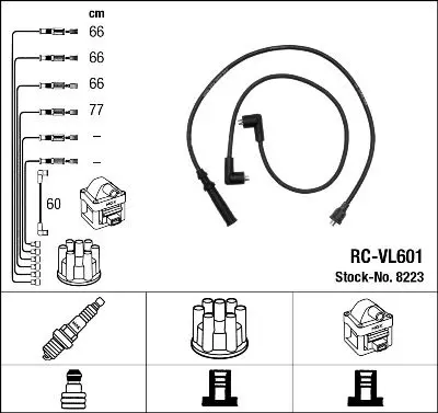 Handler.Part Ignition cable kit NGK 8223 1