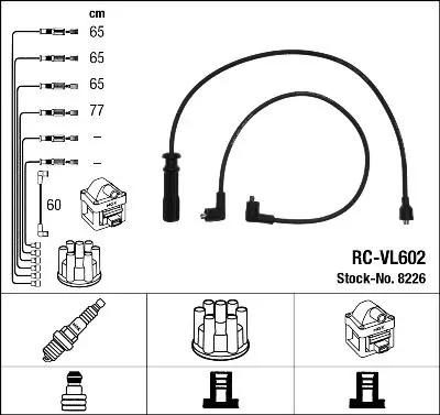 Handler.Part Ignition cable kit NGK 8226 1