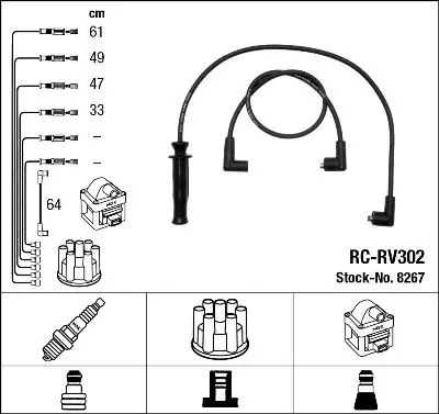 Handler.Part Ignition cable kit NGK 8267 1