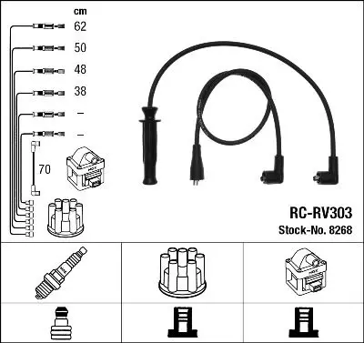 Handler.Part Ignition cable kit NGK 8268 1