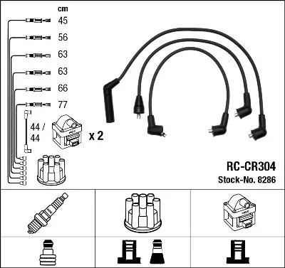 Handler.Part Ignition cable kit NGK 8286 1