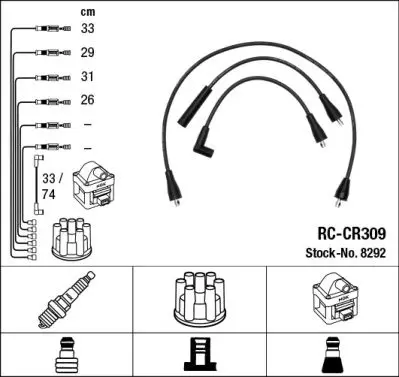 Handler.Part Ignition cable kit NGK 8292 1