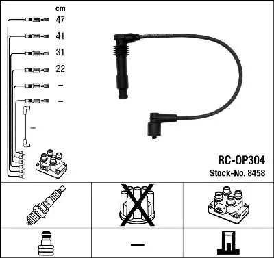 Handler.Part Ignition cable kit NGK 8458 1