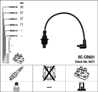 Handler.Part Ignition cable kit NGK 8471 1