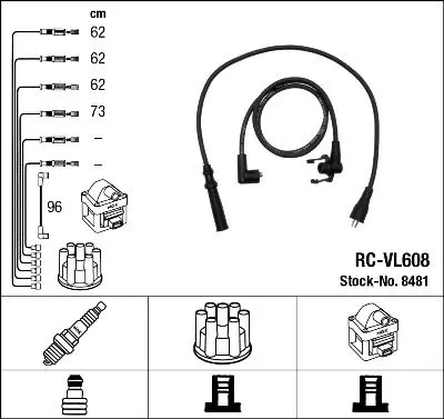 Handler.Part Ignition cable kit NGK 8481 1