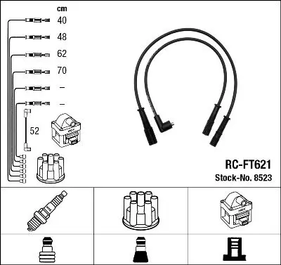 Handler.Part Ignition cable kit NGK 8523 1