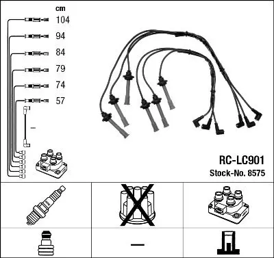 Handler.Part Ignition cable kit NGK 8575 1