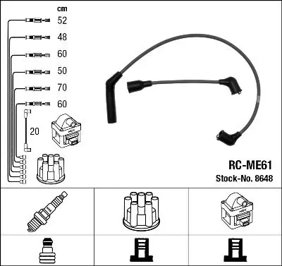 Handler.Part Ignition cable kit NGK 8648 1