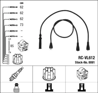 Handler.Part Ignition cable kit NGK 8891 1