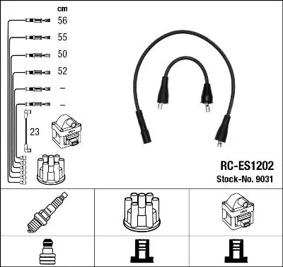 Handler.Part Ignition cable kit NGK 9031 1