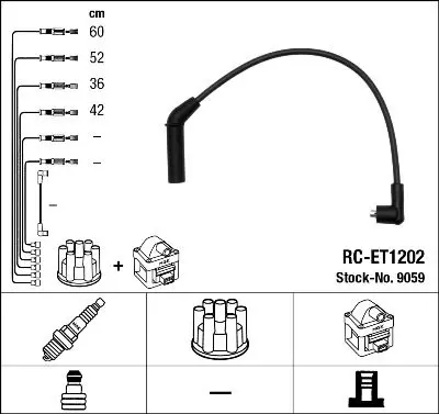 Handler.Part Ignition cable kit NGK 9059 1