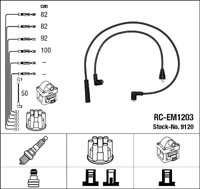 Handler.Part Ignition cable kit NGK 9120 1