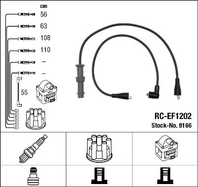 Handler.Part Ignition cable kit NGK 9166 1