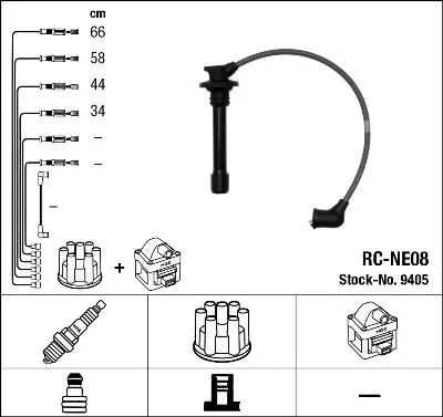 Handler.Part Ignition cable kit NGK 9405 1