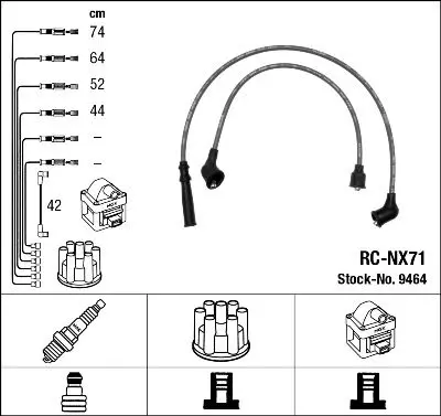 Handler.Part Ignition cable kit NGK 9464 1