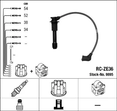 Handler.Part Ignition cable kit NGK 9895 1