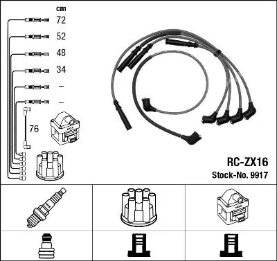 Handler.Part Ignition cable kit NGK 9917 1