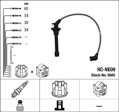 Handler.Part Ignition cable kit NGK 9985 1