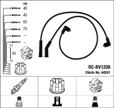 Handler.Part Ignition cable kit NGK 44241 1