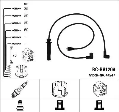 Handler.Part Ignition cable kit NGK 44247 1