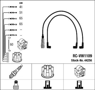 Handler.Part Ignition cable kit NGK 44256 1