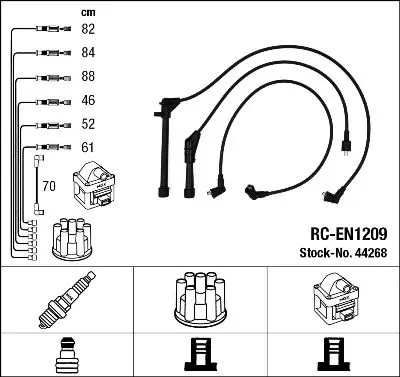 Handler.Part Ignition cable kit NGK 44268 1