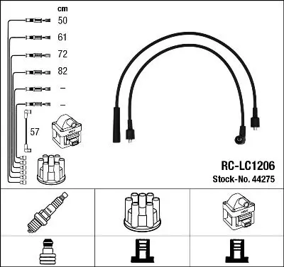 Handler.Part Ignition cable kit NGK 44275 1