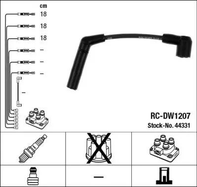 Handler.Part Ignition cable kit NGK 44331 1