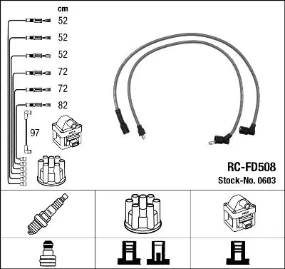 Handler.Part Ignition cable kit NGK 0603 1