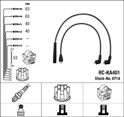 Handler.Part Ignition cable kit NGK 0714 1