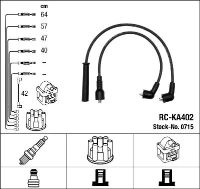 Handler.Part Ignition cable kit NGK 0715 1