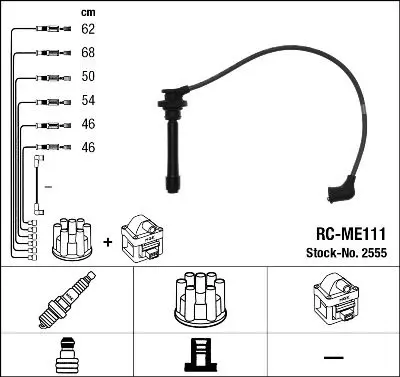 Handler.Part Ignition cable kit NGK 2555 1