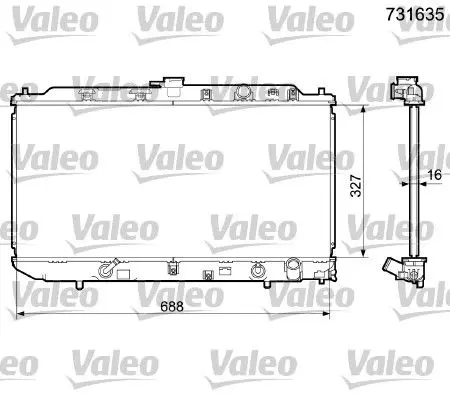 Handler.Part Radiator, engine cooling Valeo 731635 1