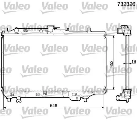 Handler.Part Radiator, engine cooling Valeo 732326 1