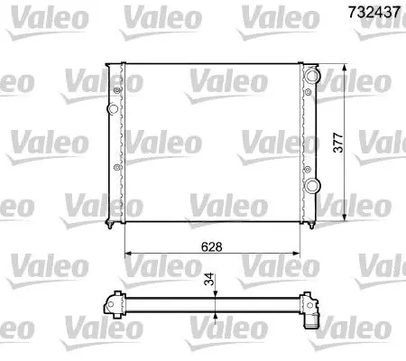 Handler.Part Radiator, engine cooling Valeo 732437 1