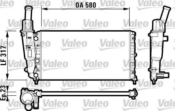 Handler.Part Radiator, engine cooling Valeo 732705 1