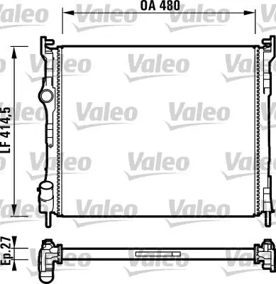 Handler.Part Radiator, engine cooling Valeo 732737 1