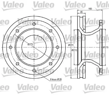 Handler.Part Brake disc Valeo 187008 1