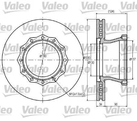 Handler.Part Brake disc Valeo 187056 1