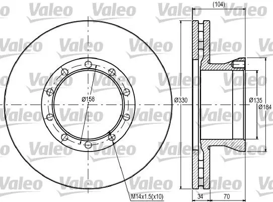 Handler.Part Brake disc Valeo 187065 1