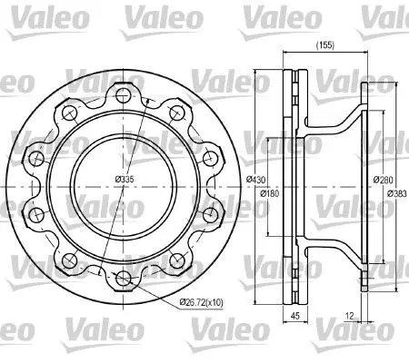 Handler.Part Brake disc Valeo 187074 1