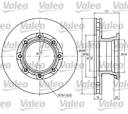 Handler.Part Brake disc Valeo 187082 1